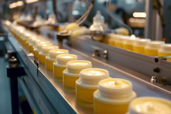 Băng tải và con lăn trong ngành sản xuất mỹ phẩm